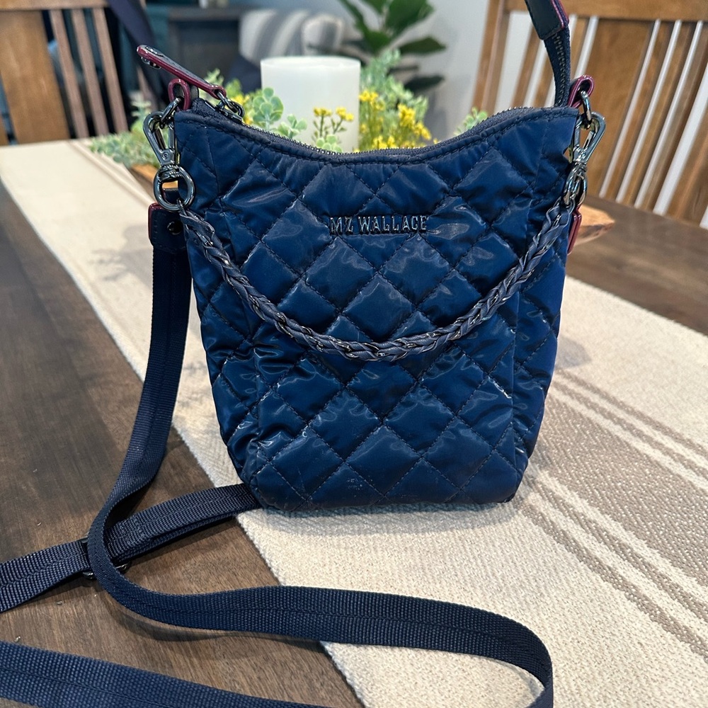 MZ Wallace Crosby Go Blue Liquid Bag